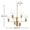 Buy Golden Ceiling Lamp - Chandelier Pendant Lamp - Kande Gold 59030 with a guarantee