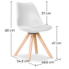 Buy Dining Chair Denisse Scandi style Premium Design with cushion  White 58292 - in the EU