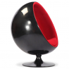 Buy Ball Chair - Eero Aarnio style - Black Shell and Red Interior - Fabric Red 19537 at Privatefloor