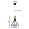 Buy Black metal and wood ceiling lamp Black 59162 home delivery