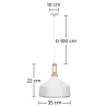 Buy White metal and wood ceiling lamp White 59164 Home delivery