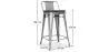Industrial Design Bar Stool with Backrest - Wood & Steel - 60 cm - Stylix image 7