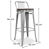 Buy Industrial Design Bar Stool with Backrest - Wood & Steel - 76cm - Stylix Green 59118 in the Europe