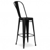 Buy Stylix square bar stool with backrest  - 76cm Black 99958347 with a guarantee