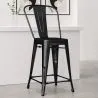 Bar Stool with Backrest - Industrial Design - 60cm - Stylix image 7