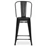 Bar Stool with Backrest - Industrial Design - 60cm - Stylix image 7