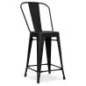 Bar Stool with Backrest - Industrial Design - 60cm - Stylix image 7