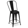 Bar Stool with Backrest - Industrial Design - 60cm - Stylix image 7