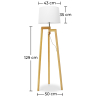 Buy Tripod floor lamp wood nordic style Natural wood 49161 in the Europe