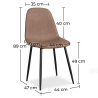 Buy Dining Chair - Upholstered Leatherette - Faby Brown 59170 at Privatefloor