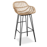 Buy Synthetic wicker bar stool 75cm - Many Dark Wood 59256 - in the EU