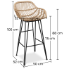 Buy Synthetic wicker bar stool 75cm - Many Dark Wood 59256 - prices