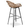 Buy Rattan Bar Stool with Armrests - Boho Bali Style - 75cm - Many Dark Wood 59256 Home delivery