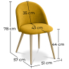 Buy Dining Chair Upholstered in Fabric - Natural Wood Legs - Evelyne  Yellow 59261 in the Europe