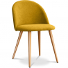 Buy Dining Chair Upholstered in Fabric - Natural Wood Legs - Evelyne  Yellow 59261 - prices