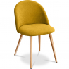 Buy Dining Chair Upholstered in Fabric - Natural Wood Legs - Evelyne  Yellow 59261 at Privatefloor