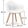 Buy Dining Chair with Armrests - Upholstered in Velvet - Dawick White 59263 with a guarantee