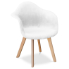 Buy Dining Chair with Armrests - Upholstered in Velvet - Dawick White 59263 at Privatefloor