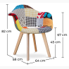 Buy Dining Chair Dominic Scandi style Premium Design - Patchwork Patty Multicolour 59265 - in the EU