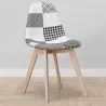 Dining Chair - Upholstered in Black and White Patchwork - Denisse image 7