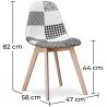 Dining Chair - Upholstered in Black and White Patchwork - Denisse image 7