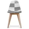 Dining Chair - Upholstered in Black and White Patchwork - Denisse image 7