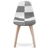 Dining Chair - Upholstered in Black and White Patchwork - Denisse image 7