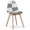 Dining Chair - Upholstered in Black and White Patchwork - Denisse image 7