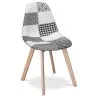 Dining Chair - Upholstered in Black and White Patchwork - Denisse image 7