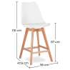 Buy Bar stool Denisse Scandi Style Premium Design With Cushion - Wood White 59278 in the Europe