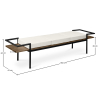 Buy Design bench with cushions - Wood - 3 seats - Lum Cream 59298 - in the EU