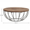 Buy Round Coffee Table - Industrial Design - Wood and Metal - Els Natural wood 59283 at Privatefloor