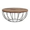 Buy Round Coffee Table - Industrial Design - Wood and Metal - Els Natural wood 59283 - in the EU