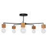 Buy Bellou 5 bulbs ceiling lamp - Wood and metal Black 59296 at Privatefloor