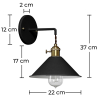 Buy Wall Sconce Lamp - Vintage Design - Curie Black 59293 - prices