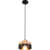 Buy Eigil Scandinavian pendant lamp - Wood and metal Black 59309 - prices