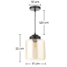 Buy Crystal Ceiling Lamp - Vintage Design Pendant Lamp - Mikelo Black 59331 - in the EU