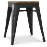 Industrial Design Stool - Wood & Steel - 45cm -Stylix image 7