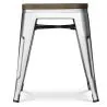 Industrial Design Stool - Wood & Steel - 45cm -Stylix image 7