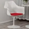 Dining Chair with Armrests - White Swivel Chair -Tulipan image 7