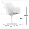 Buy Dining Chair with Armrests - White Swivel Chair -Tulipan Red 59259 at Privatefloor