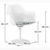 Dining Chair with Armrests - White Swivel Chair -Tulipan image 7