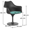 Buy Dining Chair with Armrests - Black Swivel Chair - Tulipan Turquoise 59260 at Privatefloor