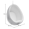 Buy Suspension Eye Chair - Eero Aarnio style - Coloured shell - Fabric Light grey 59352 in the Europe