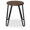 Buy Round Stool - Industrial Design - Wood & Steel - 43cm - Hairpin Red 58384 - prices