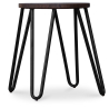 Buy Round Stool - Industrial Design - Wood & Steel - 43cm - Hairpin Dark grey 58384 at Privatefloor