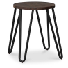 Buy Round Stool - Industrial Design - Wood & Steel - 43cm - Hairpin Dark grey 58384 in the Europe