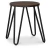 Round Stool - Industrial Design - Wood & Steel - 43cm - Hairpin image 7