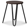 Buy Round Stool - Industrial Design - Wood & Steel - 43cm - Hairpin Dark grey 58384 with a guarantee