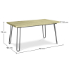 Buy 150x90 Dining table - Hairpin legs - Wood and metal Natural wood 59465 at Privatefloor